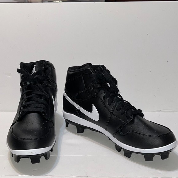 Air Jordan 1 Retro MCS Baseball Cleats Black Molded MEN'S 10 AV5354-001 NEW - Picture 8 of 15